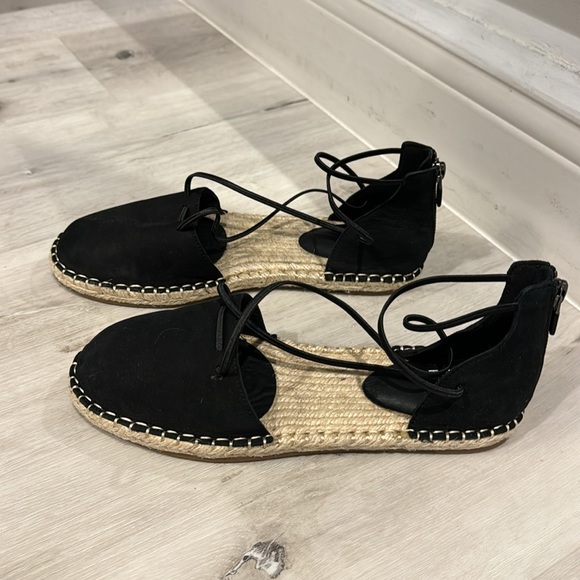 Eileen Fischer NWT Lee Flat Espadrille in Black Suede with back zipper. - Picture 6 of 11